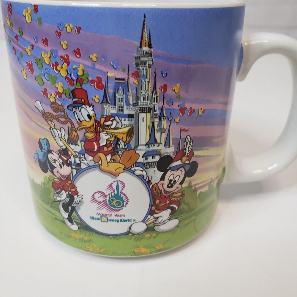 Vintage Walt Disney World 20 Magical Years Coffee Mug 1991 Mickey Castle Japan